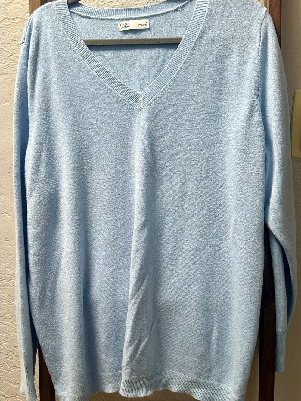 croft & barrow Light Blue V-Neck Men's Sweater